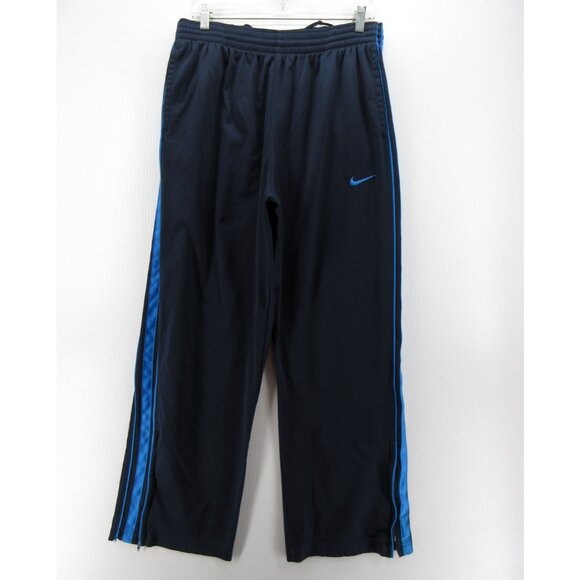 VINTAGE Nike Pants Large Basketball Warm Up Track Ankle Zip Baggy Y2K - Picture 1 of 13